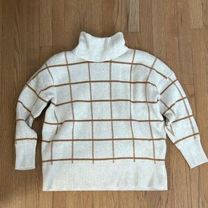 Madewell Wool Cotton Blend Windowpane Sweater